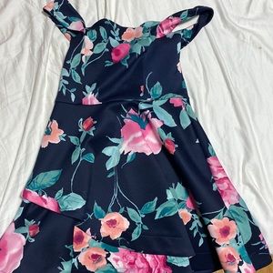 Blowy dress with flowers size small off the shoulder